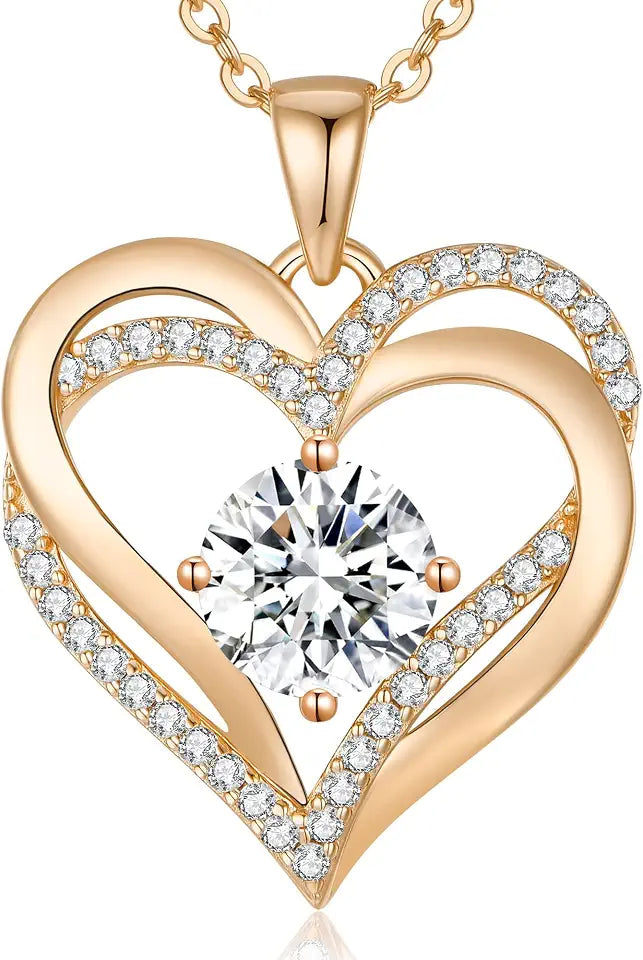 Sterling Silver Birthstone Heart Necklace