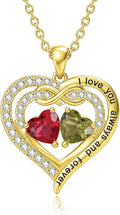 Gold-Tone Birthstone Heart Infinity Necklace