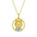 Gold-plated sterling silver Chinese zodiac dragon pendant with moissanite
