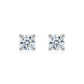Sterling silver moissanite stud earrings, front view