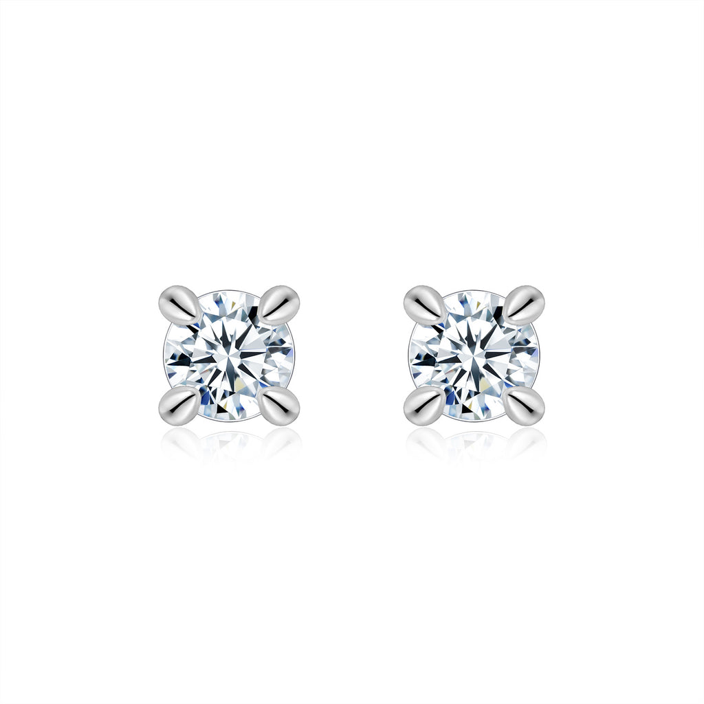 Sterling Silver Moissanite Stud Earrings, 0.5ct or 2ct — side view
