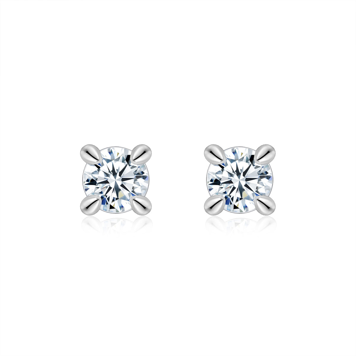 Sterling Silver Moissanite Stud Earrings, 0.5ct or 2ct — side view