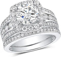 White Gold-Plated Round Moissanite Ring