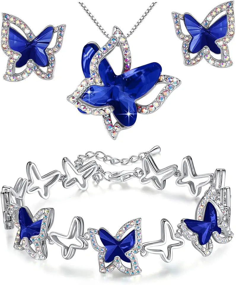 Crystal Butterfly Jewelry Set
