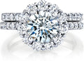 Round Moissanite Halo Engagement Ring