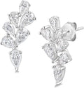 Sterling Silver Moissanite Stud Earrings, 20mm