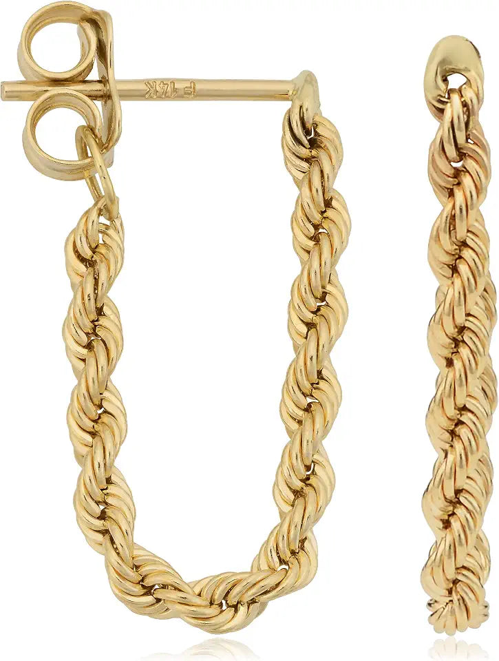Gold-Tone Drop Rope Earrings