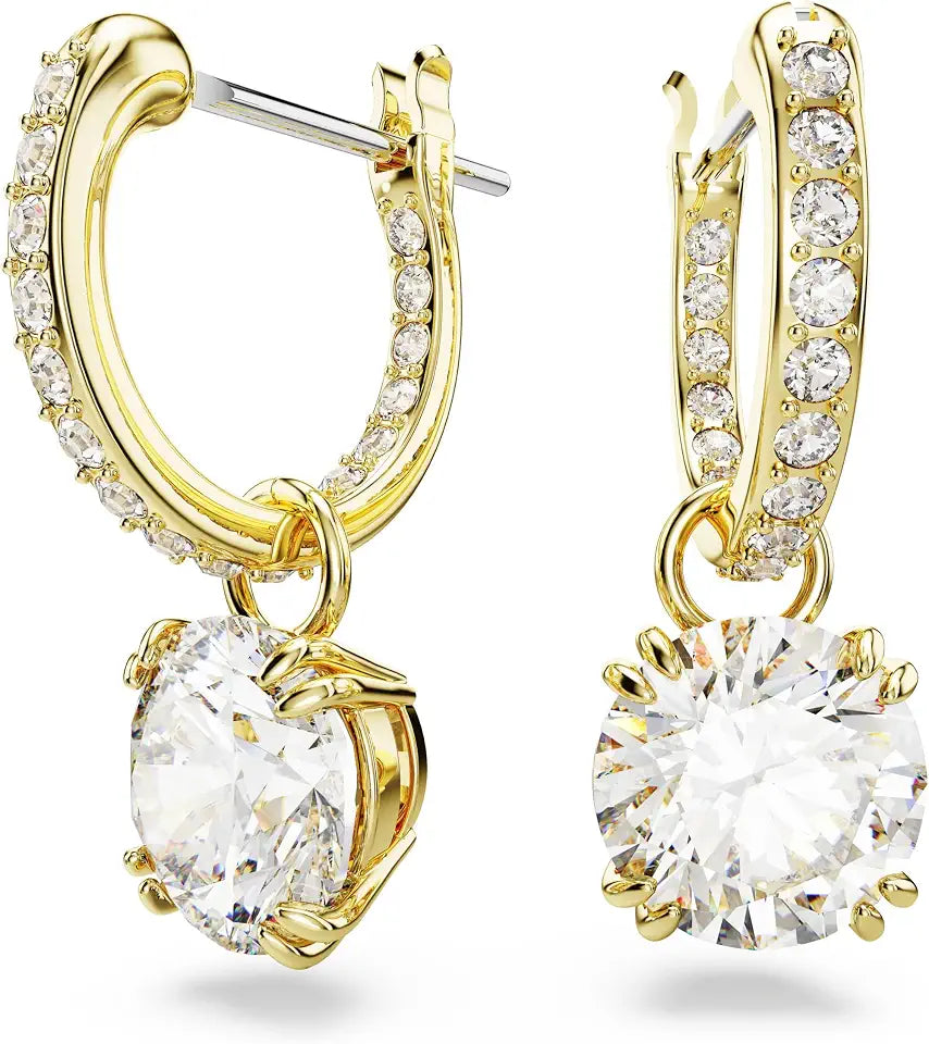 Gold-Tone Round Drop Earrings