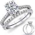 Gold-Tone Oval Moissanite Halo Ring