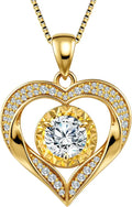 Gold-Tone Moissanite Heart Necklace