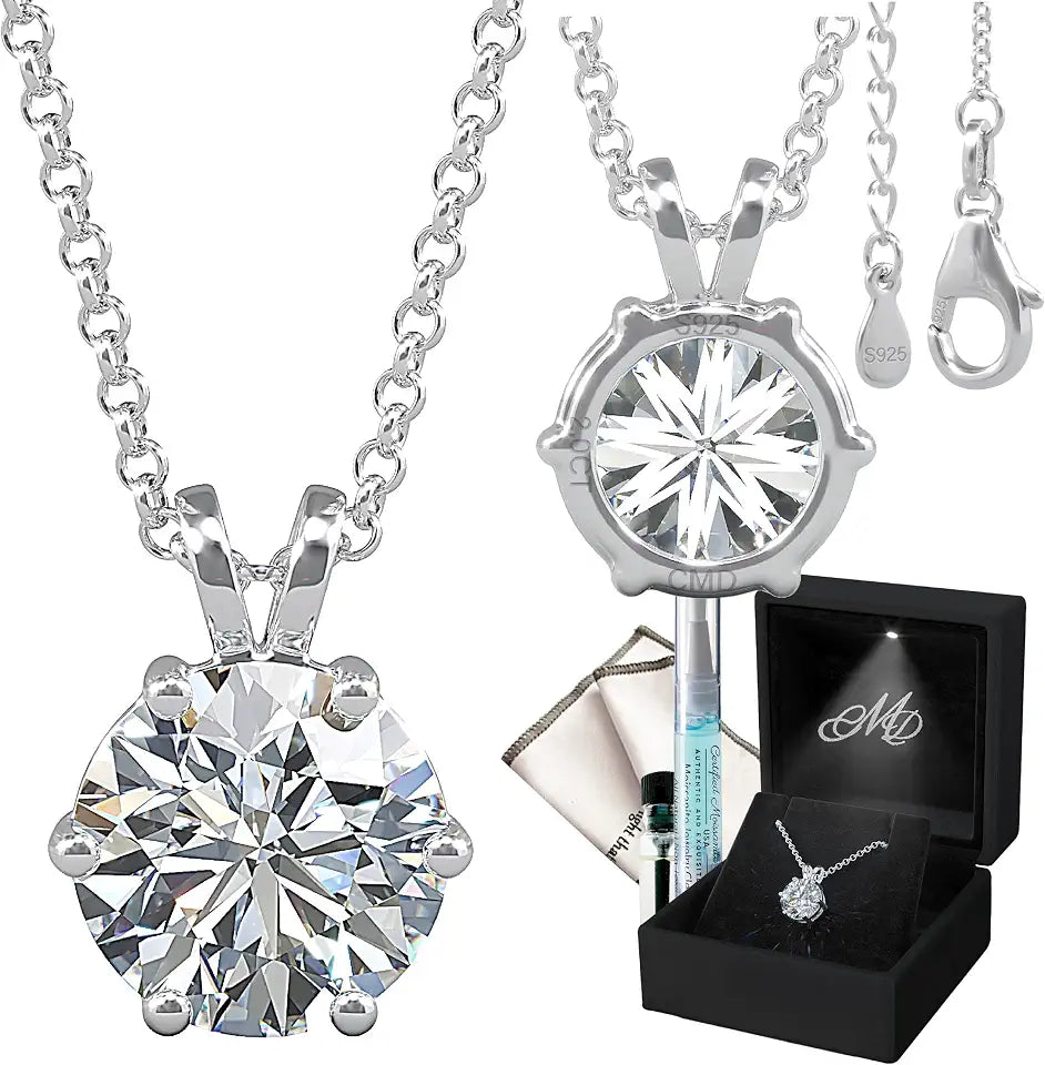 18K White Gold-Filled Oval Moissanite Necklace