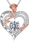 Sterling Silver Moissanite Heart Necklace