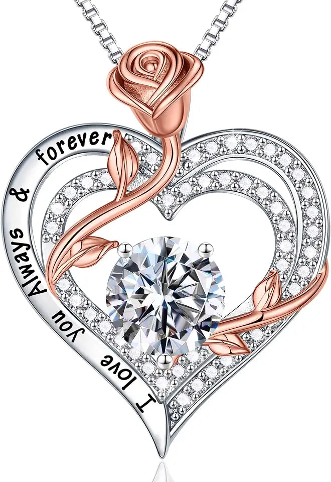 Sterling Silver Moissanite Heart Necklace