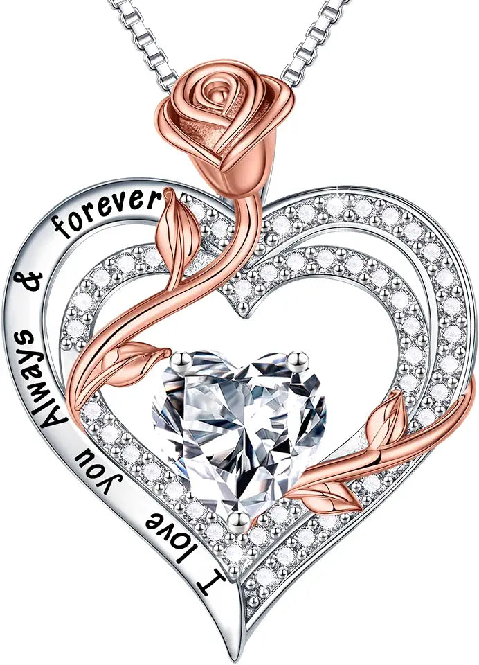 Sterling Silver Moissanite Heart Necklace