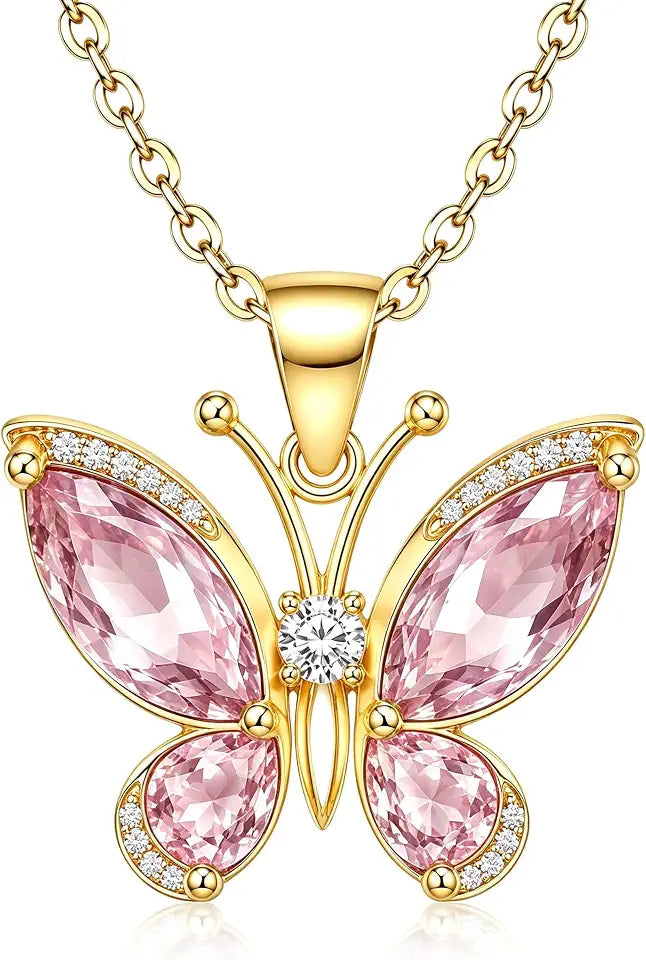 Birthstone Butterfly Necklace