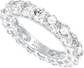 Sterling Silver Round Moissanite Wedding Band