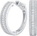 Sterling Silver Moissanite Hoop Earrings