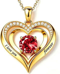 Gold-Tone Birthstone Heart Necklace