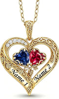 Gold-Tone Birthstone Heart Necklace