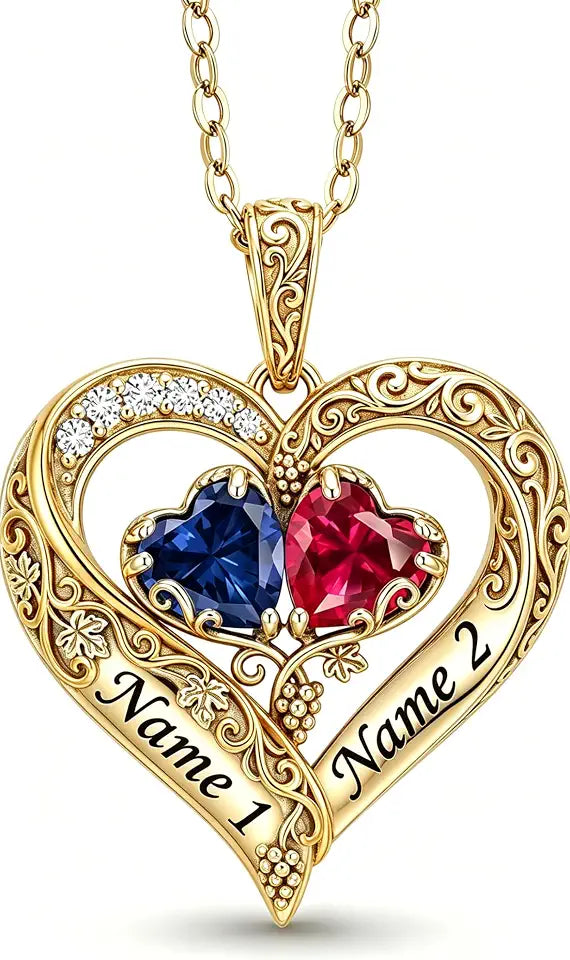 Gold-Tone Birthstone Heart Necklace