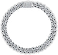 Sterling Silver Round Moissanite Cuban Link Bracelet