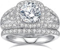 Sterling Silver Round Moissanite Engagement Ring
