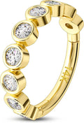 Gold-Tone Cubic Zirconia Hoop Body Jewelry, 10 mm