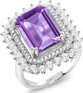 Emerald-Cut Emerald Halo Ring