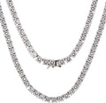 Rhodium-Plated Moissanite Tennis Star Necklace