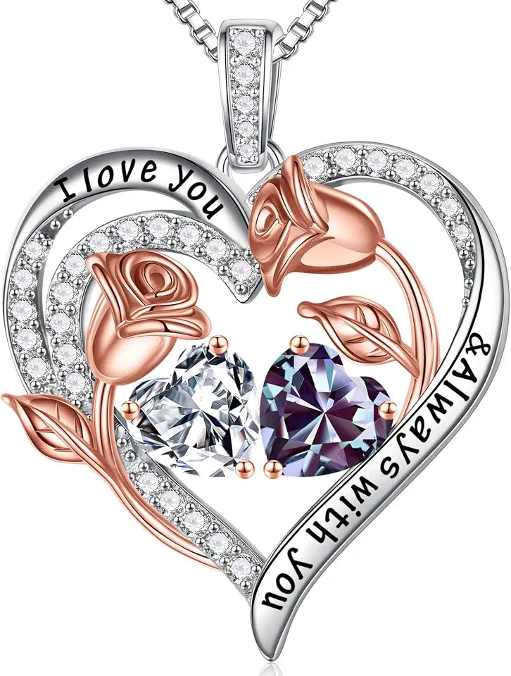 Birthstone Heart Necklace