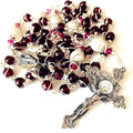 Sterling Silver Garnet Cross Necklace, 10mm