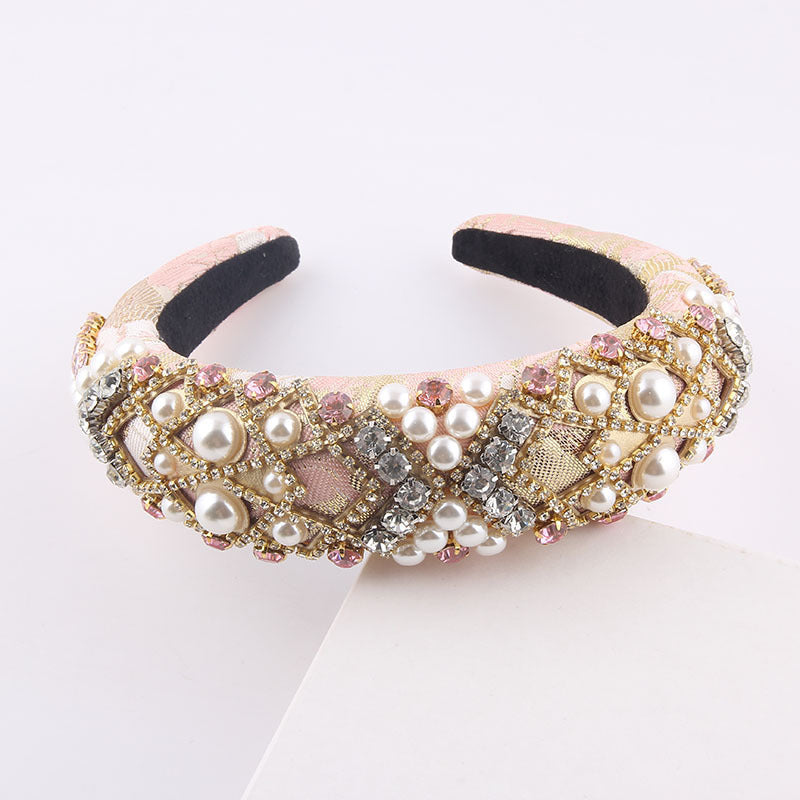 Oversized Baroque Padded Headband for Women, Three Designs — alternate angle