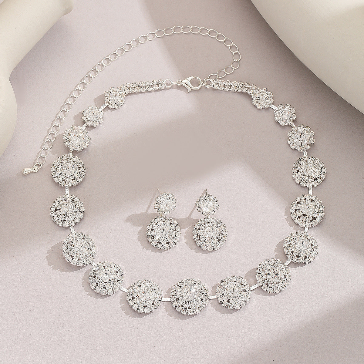 Bridal Necklace and Earrings Set, Four Styles — finish detail