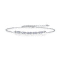 Sterling silver infinity bracelet with moissanite, flat view