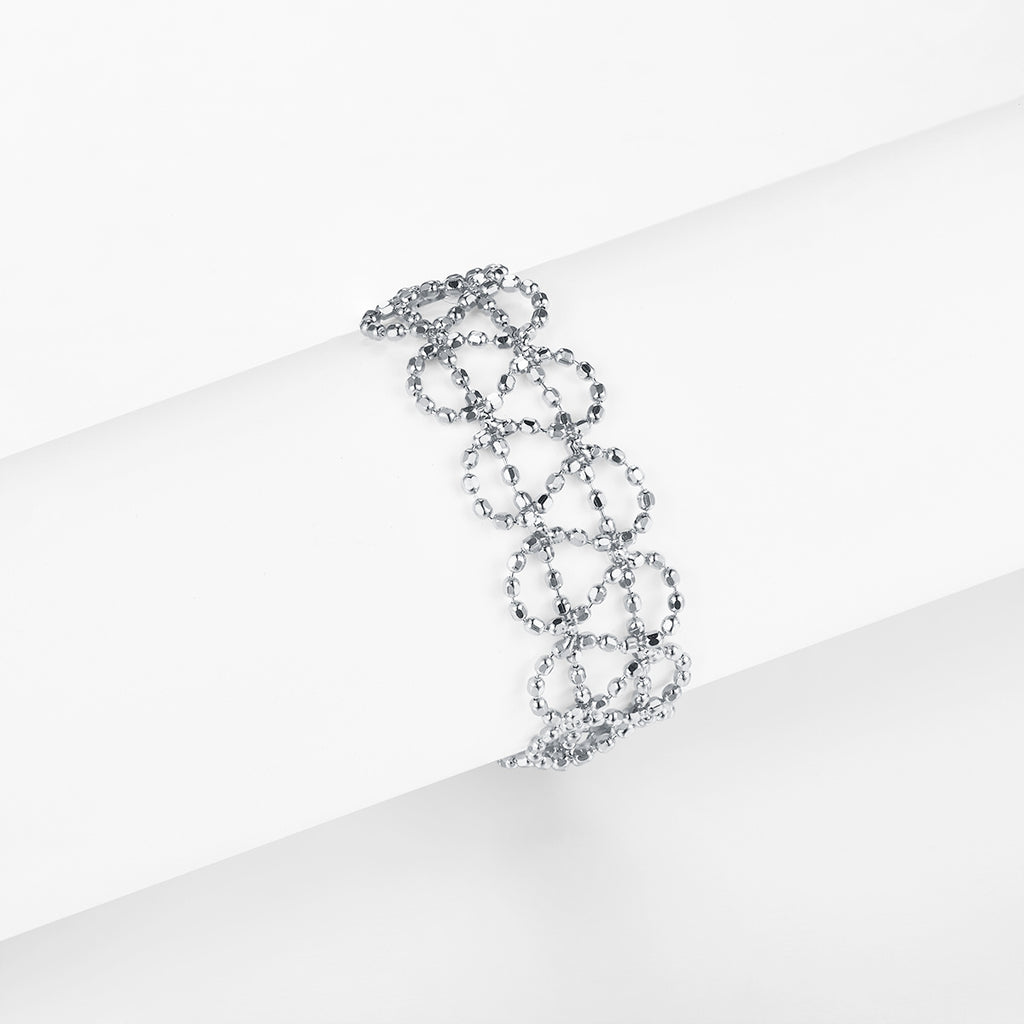 Sterling silver open cutout ring, silver finish